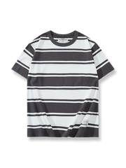 厚手の重厚なクルーネックボーダーTシャツ