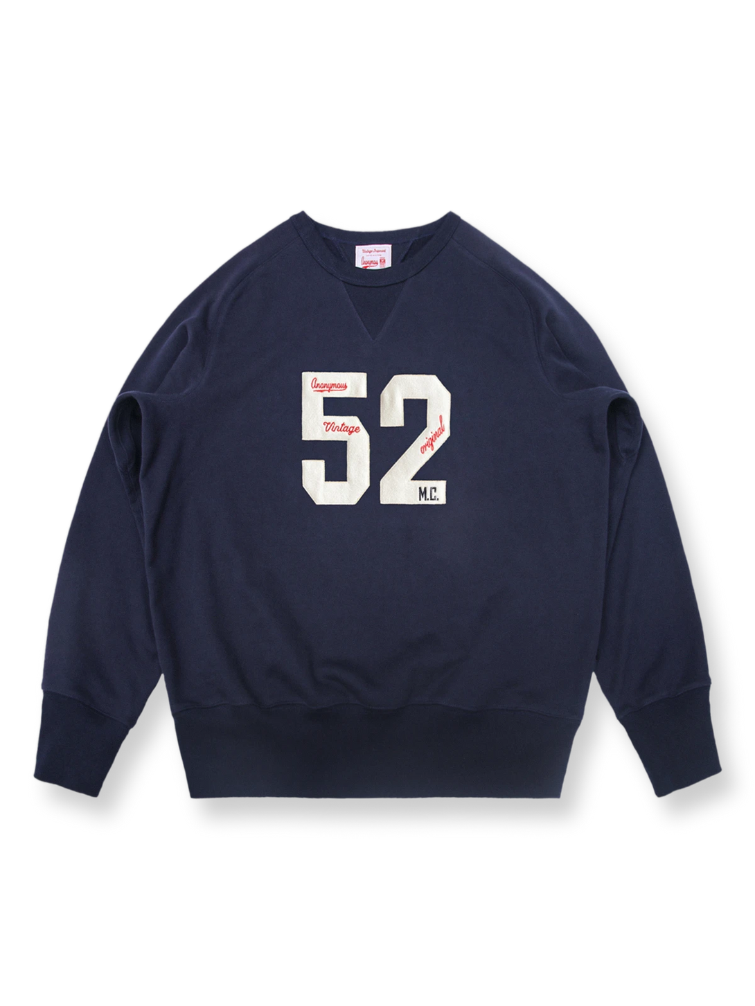 「52」プリント入りの500Gヘビーウェイトスウェットシャツ