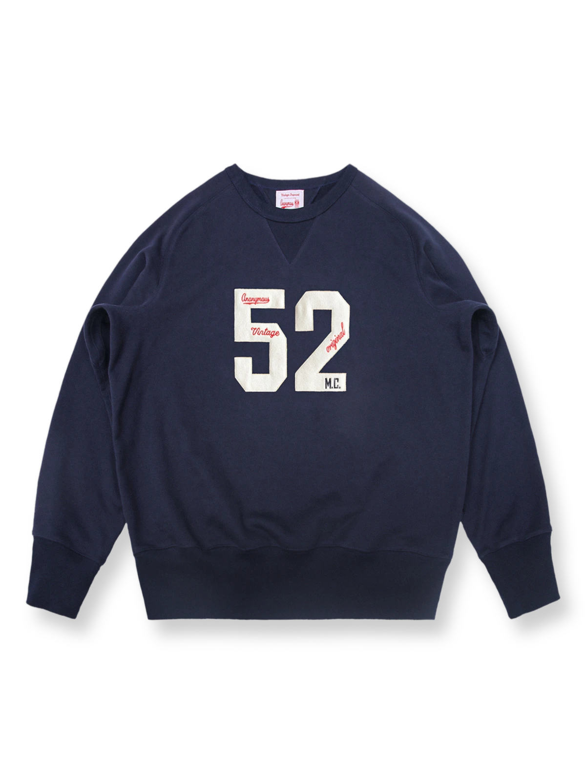 「52」プリント入りの500Gヘビーウェイトスウェットシャツ