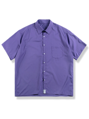 5色展開、五分袖で快適な着心地の混紡素材シャツ