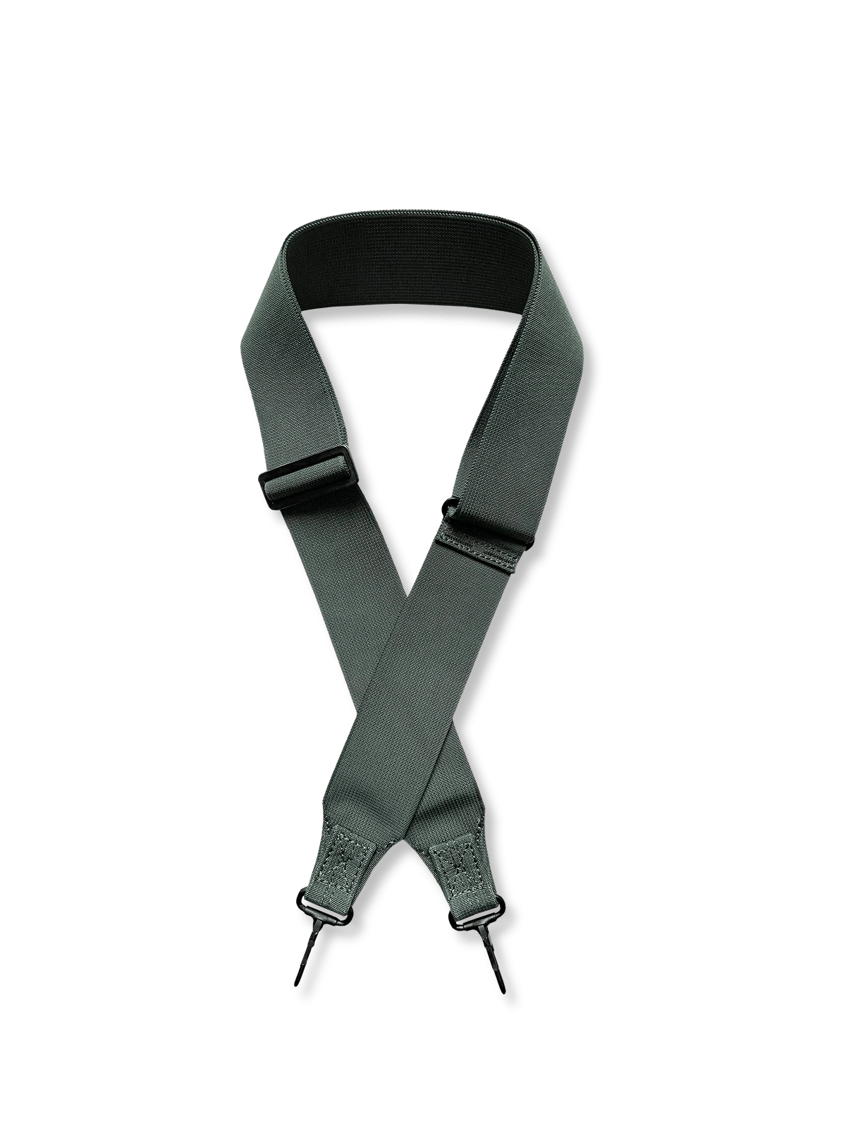 70年代アメカジOGスタイルのナイロン＆コットン混紡汎用ショルダーストラップ。マットブラック防錆加工と取り外し可能仕様を特徴とするアイテム。