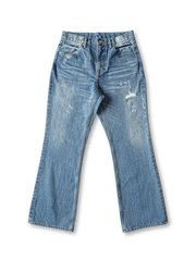 5.5oz赤耳セルビッジデニムブーツカットパンツ ライトブルー