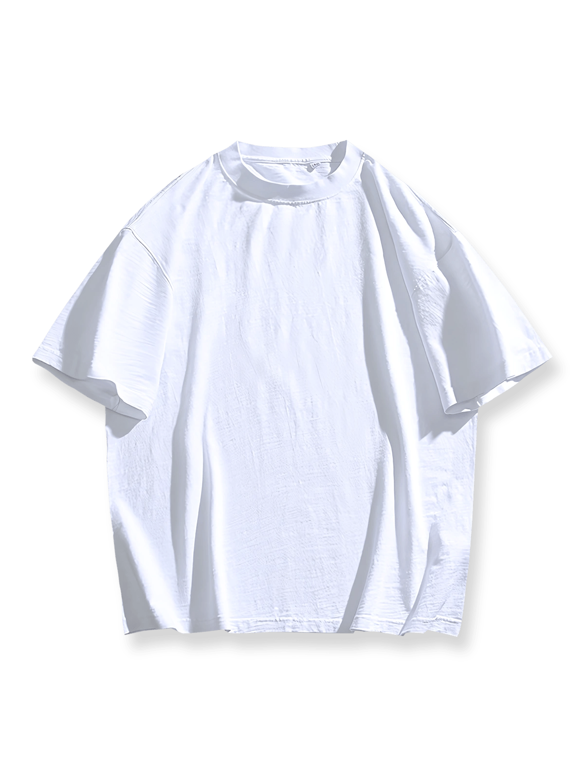 製品画像: 無地のベーシックラウンドネック半袖Tシャツの正面画像