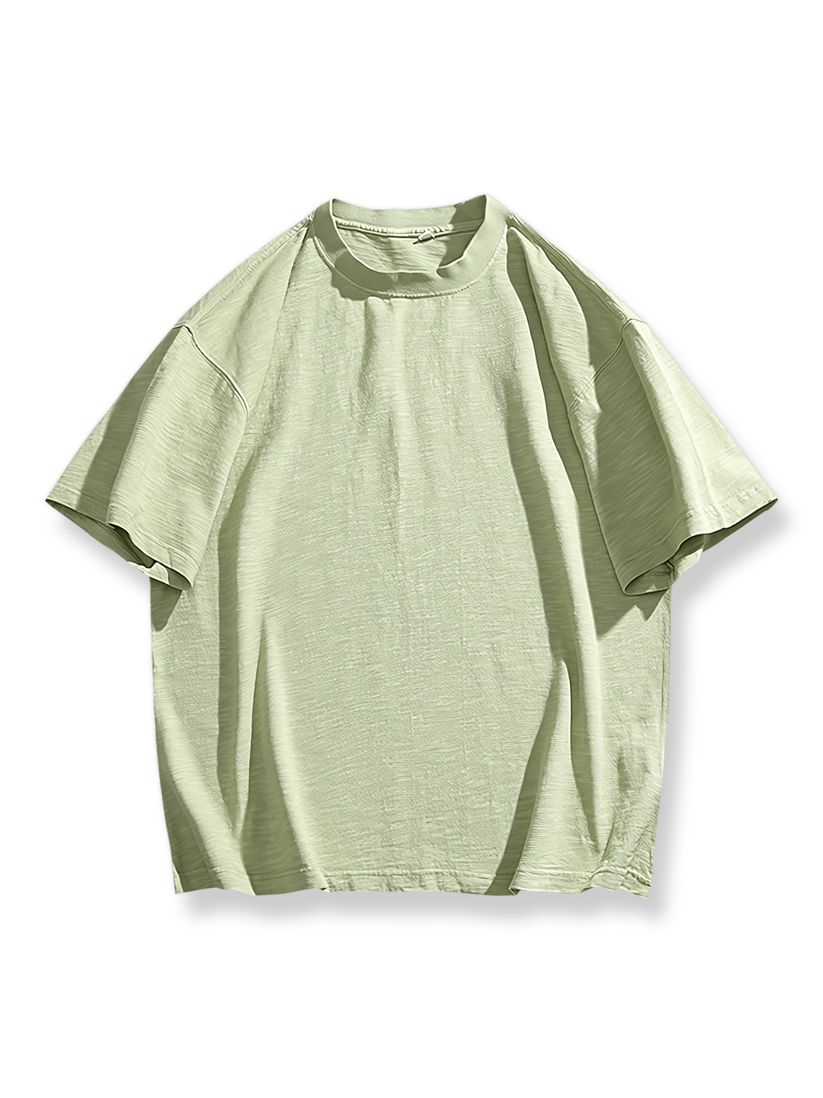 製品画像: 無地のベーシックラウンドネック半袖Tシャツの正面画像