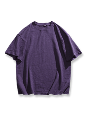 製品画像: 無地のベーシックラウンドネック半袖Tシャツの正面画像