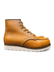 レッドブラウンの牛革ショートブーツの製品イメージ