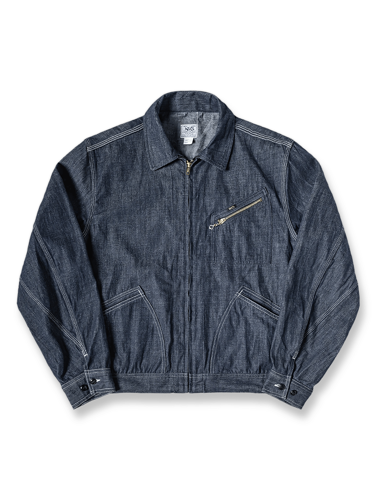 竹節柄デニムとTalonジッパーが映える91‑Bワークジャケット