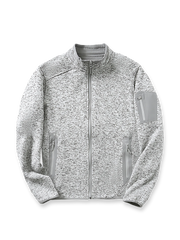 9色展開スタンドカラーフリースジャケットの全体正面画像、立体メッシュと起毛素材のディテール。