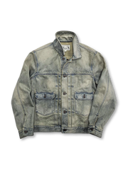 ヴィンテージウォッシュ加工を施したブルーデニムジャケット