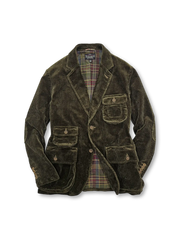 コーデュロイ生地のハンティングジャケット、フロントに複数ポケット