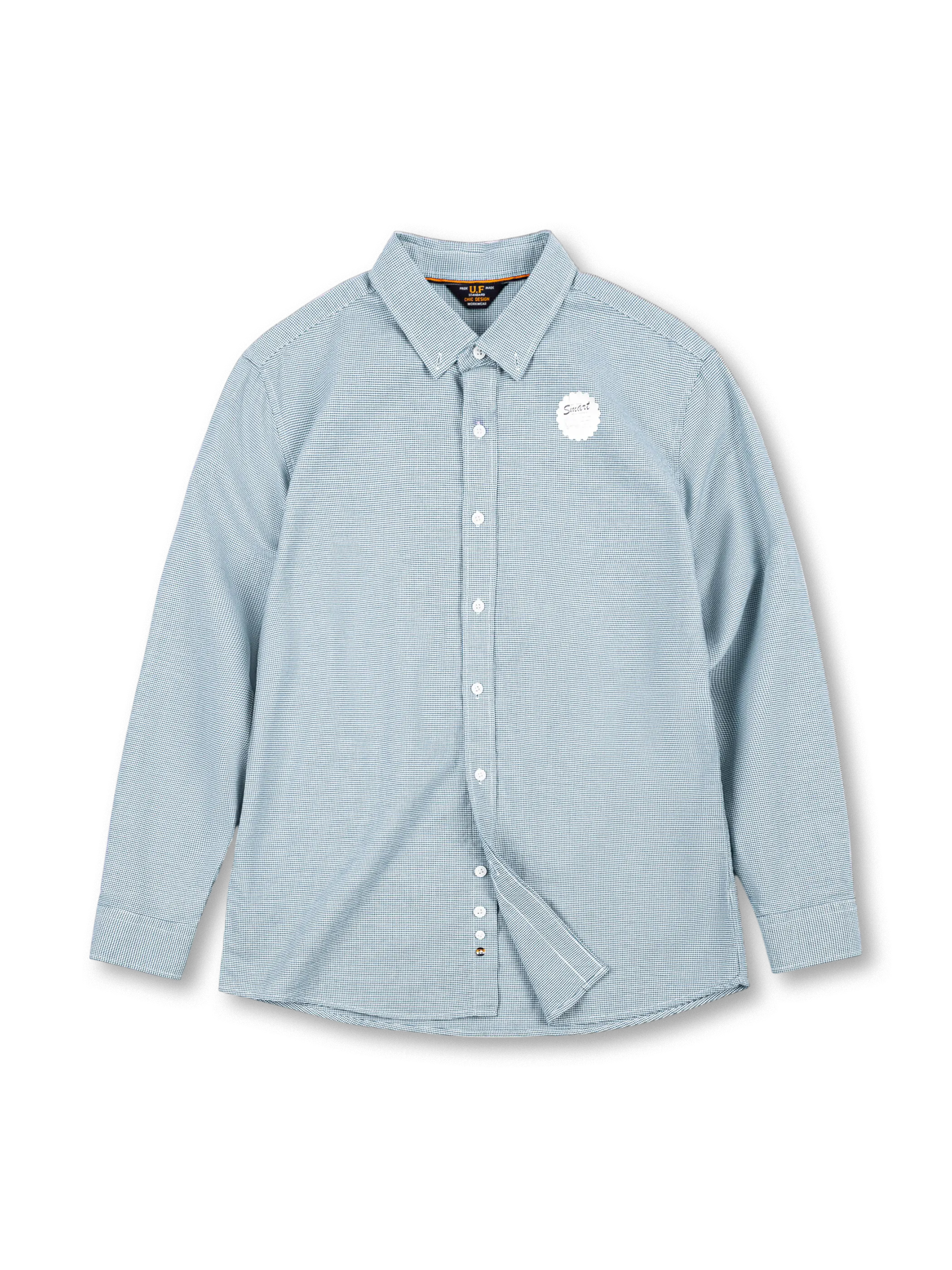 レッド×ホワイト千鳥格ボタンダウンシャツ全体