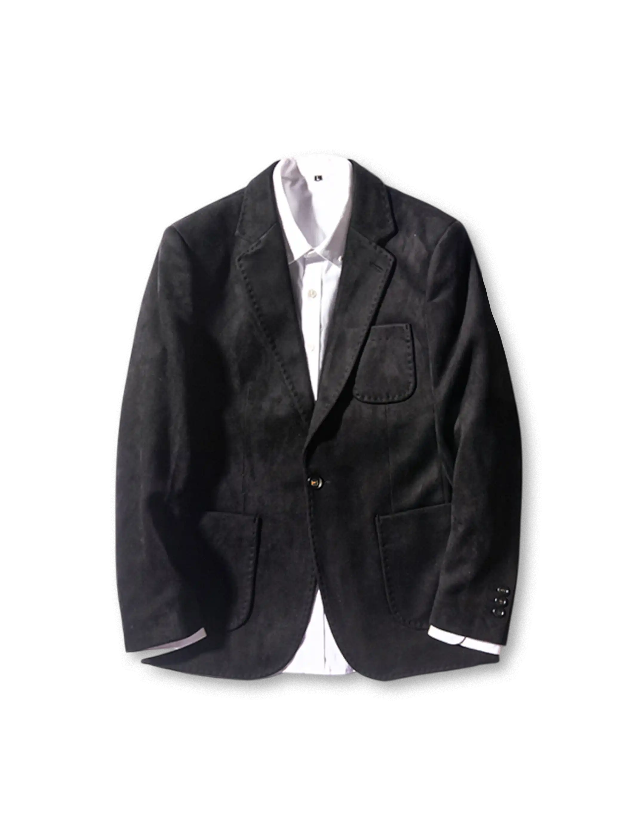 スエードのハンティングブレザー、胸ポケットと腰ポケット付き