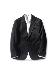 スエードのハンティングブレザー、胸ポケットと腰ポケット付き