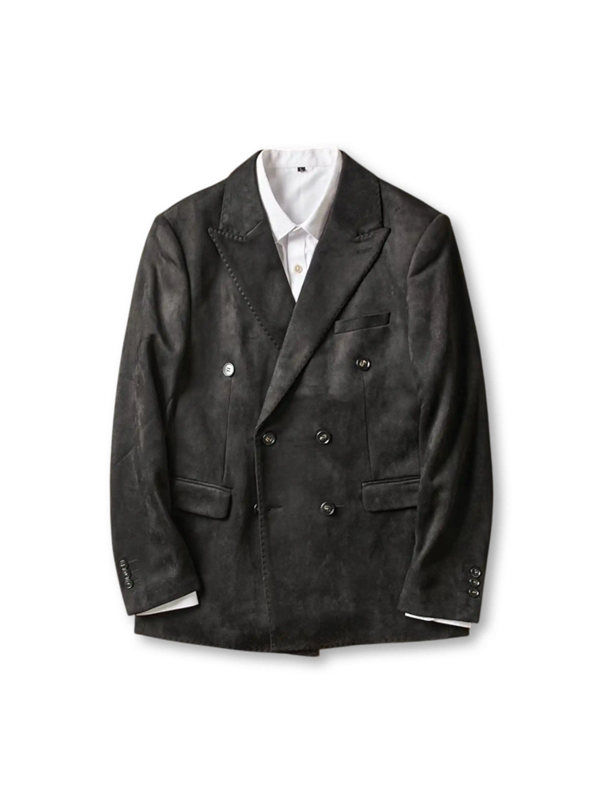 スエードのハンティングブレザー、胸ポケットと腰ポケット付き