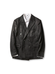 スエードのハンティングブレザー、胸ポケットと腰ポケット付き