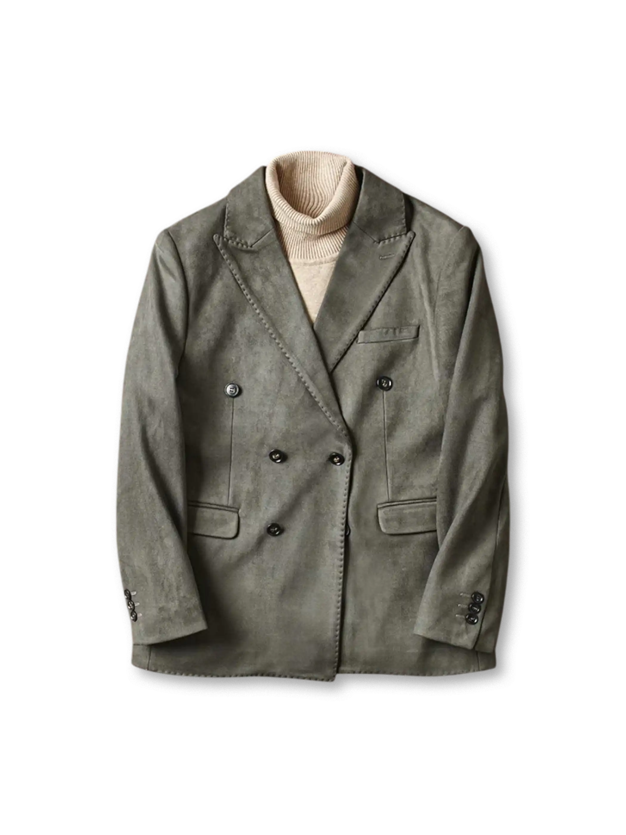 スエードのハンティングブレザー、胸ポケットと腰ポケット付き