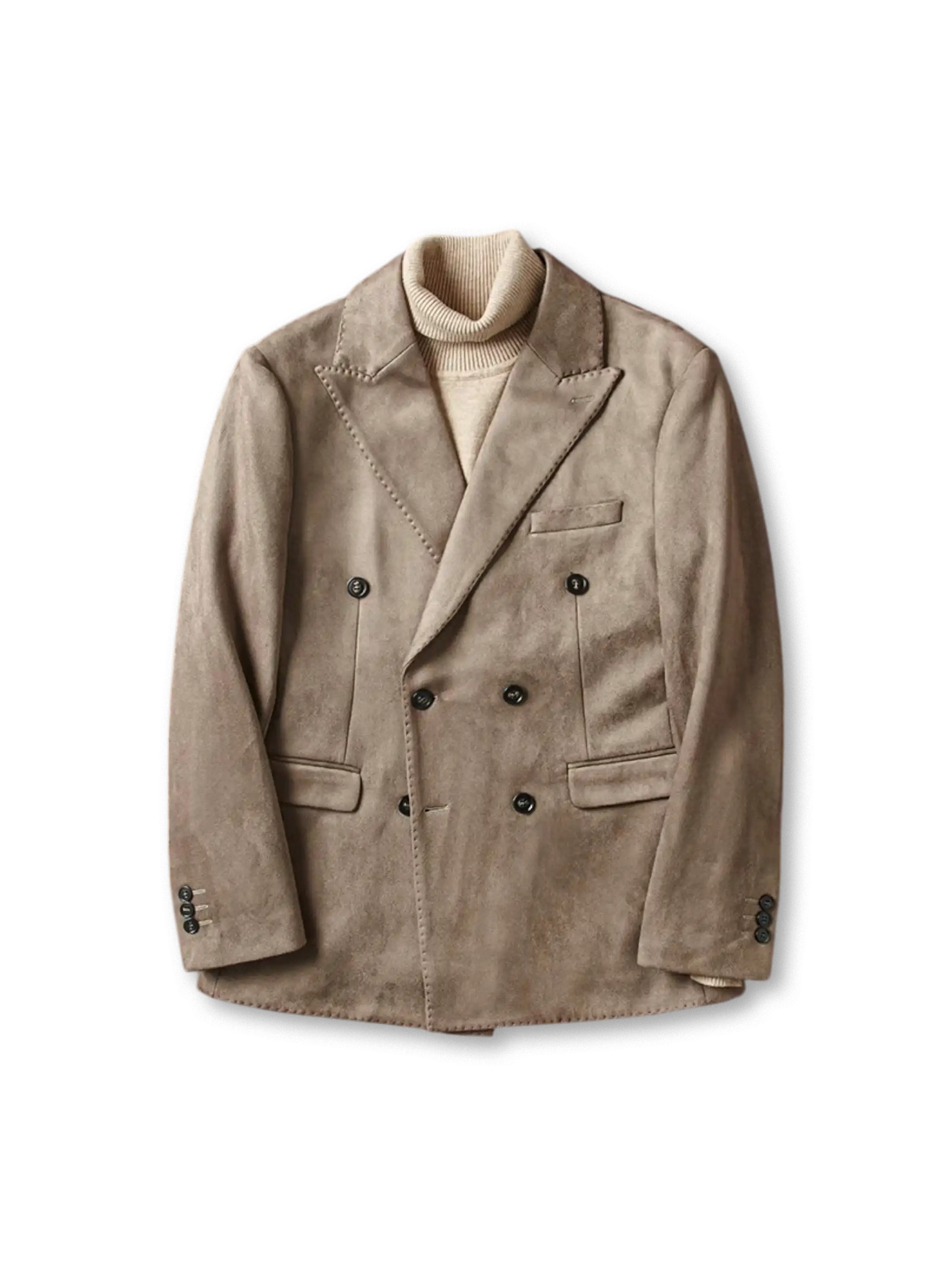 スエードのハンティングブレザー、胸ポケットと腰ポケット付き