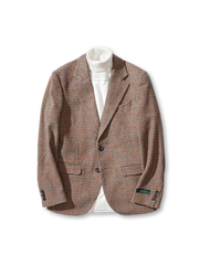 英国風チェック柄ウールジャケットの全体