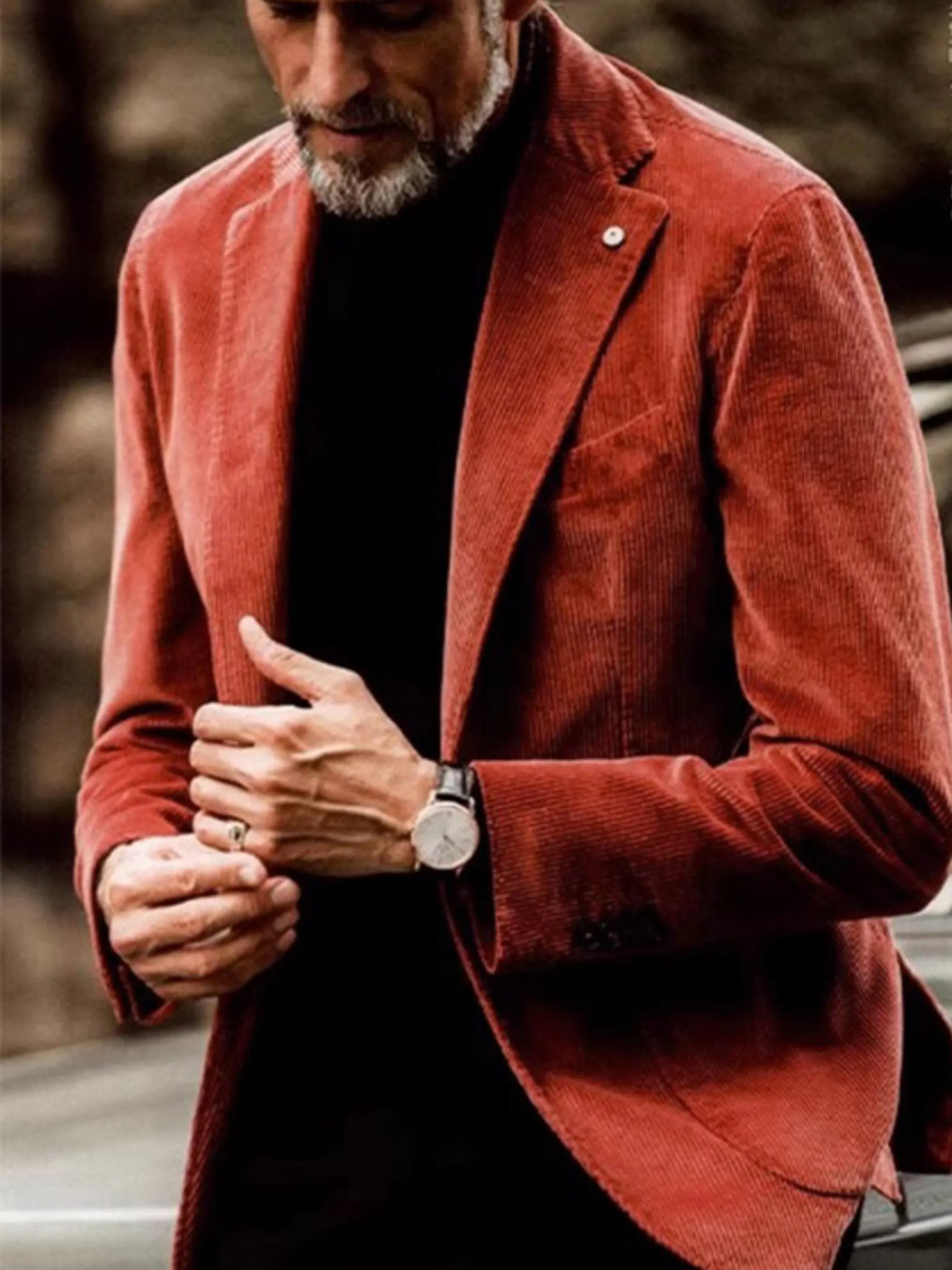 ダブルブレストコーデュロイジャケット全体