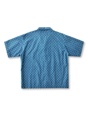 藍染型絵キューバシャツ