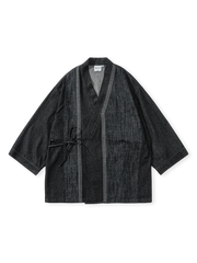 ジャガードウォッシュデニムパッチワークシャツ