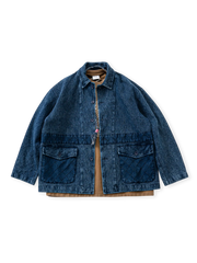 剣道布風インディゴウォッシュ ワークウェアジャケット 全体外観