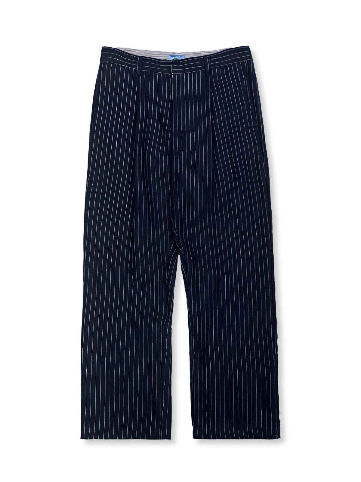 リネン パンツ 藍染ストライプ柄