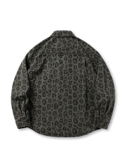 タイダイ加工のレオパード迷彩長袖シャツ全体像