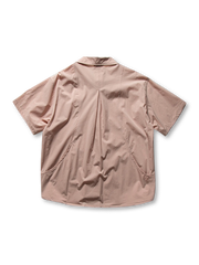 隠しジップポケット スプライス半袖シャツ