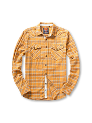 長袖チェックシャツ、両胸ポケット付き