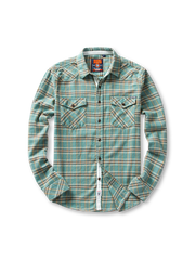 長袖チェックシャツ、両胸ポケット付き