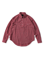 ヴィンテージチェック 半開き長袖シャツ