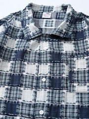 パッチワークチェックシャツ