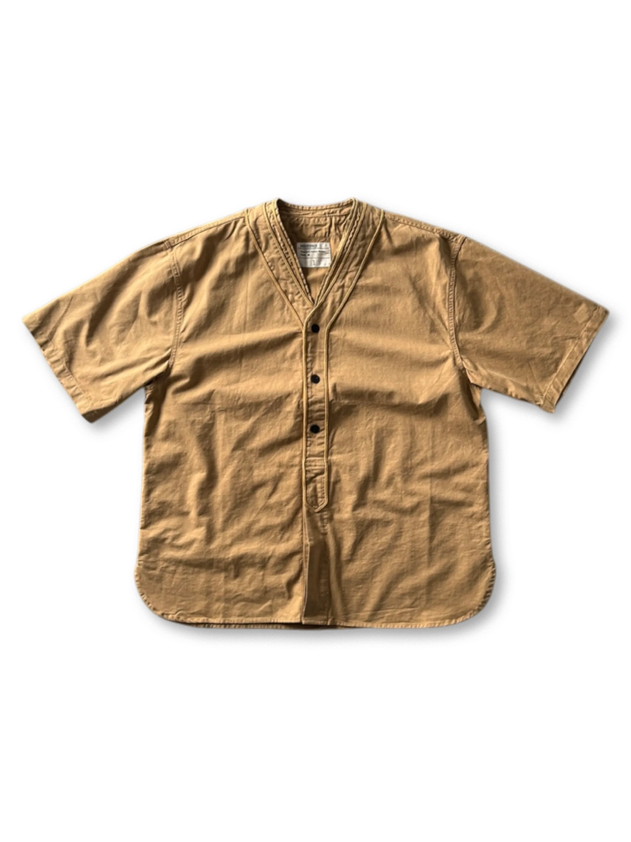 ベースボールカラーショートスリーブワークシャツ正面全体
