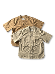 ベースボールカラーショートスリーブワークシャツ正面全体
