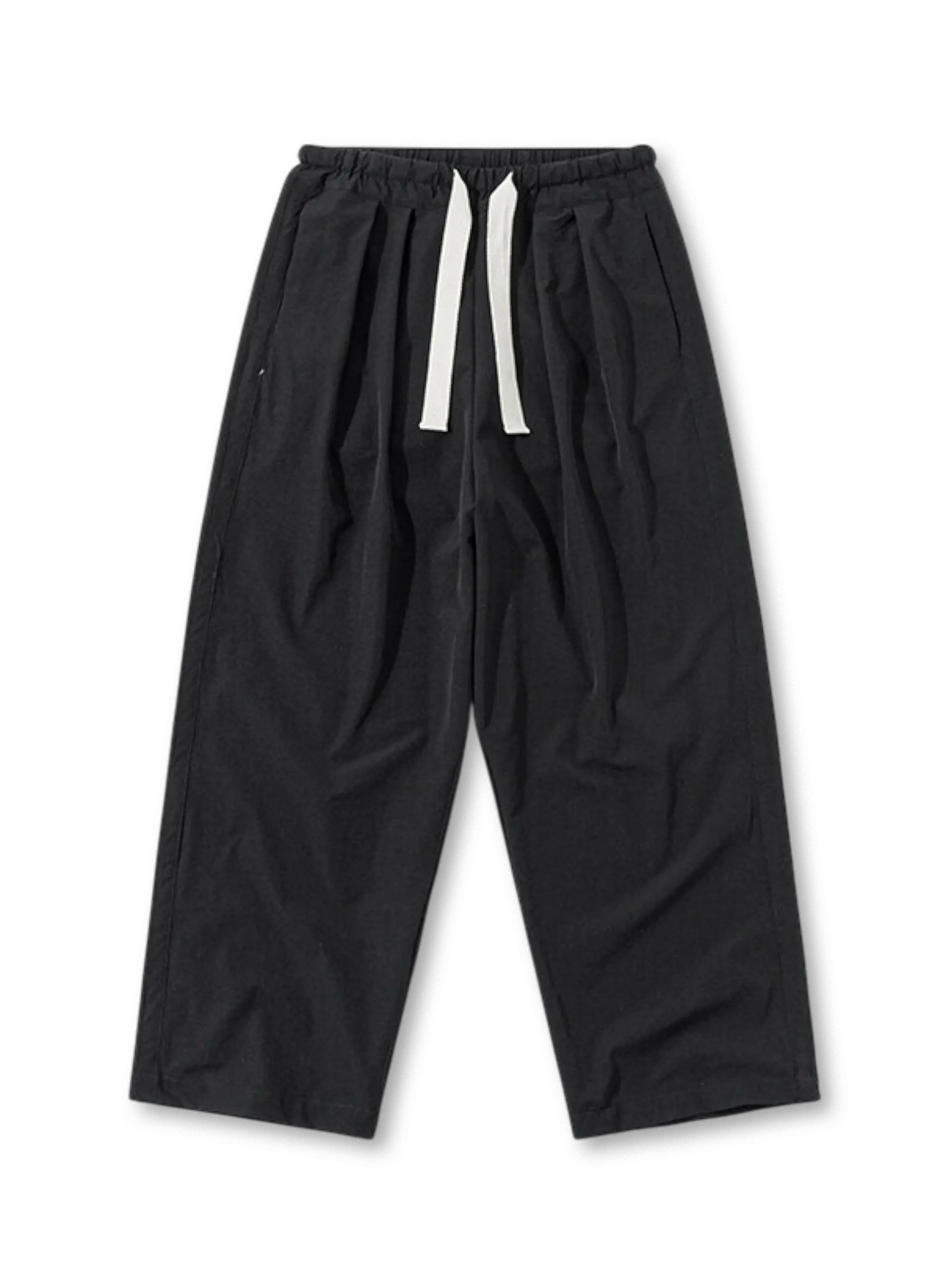 ベージュの速乾ストレートイージーパンツ