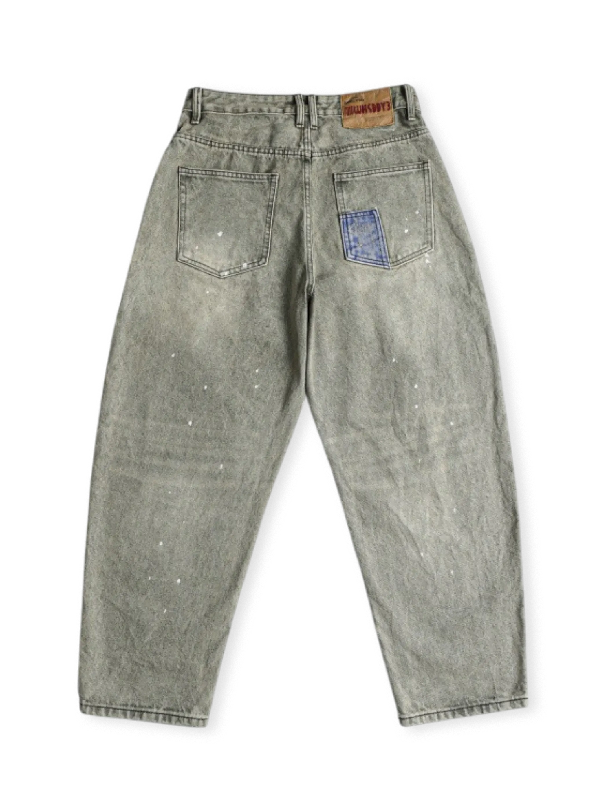 重厚ウォッシュ加工ヴィンテージデニムパンツ全体外観