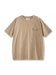 花色糸特有のムラ感が楽しめるヘビーウェイトTシャツ、フロントポケットに牛角ボタンが付いている