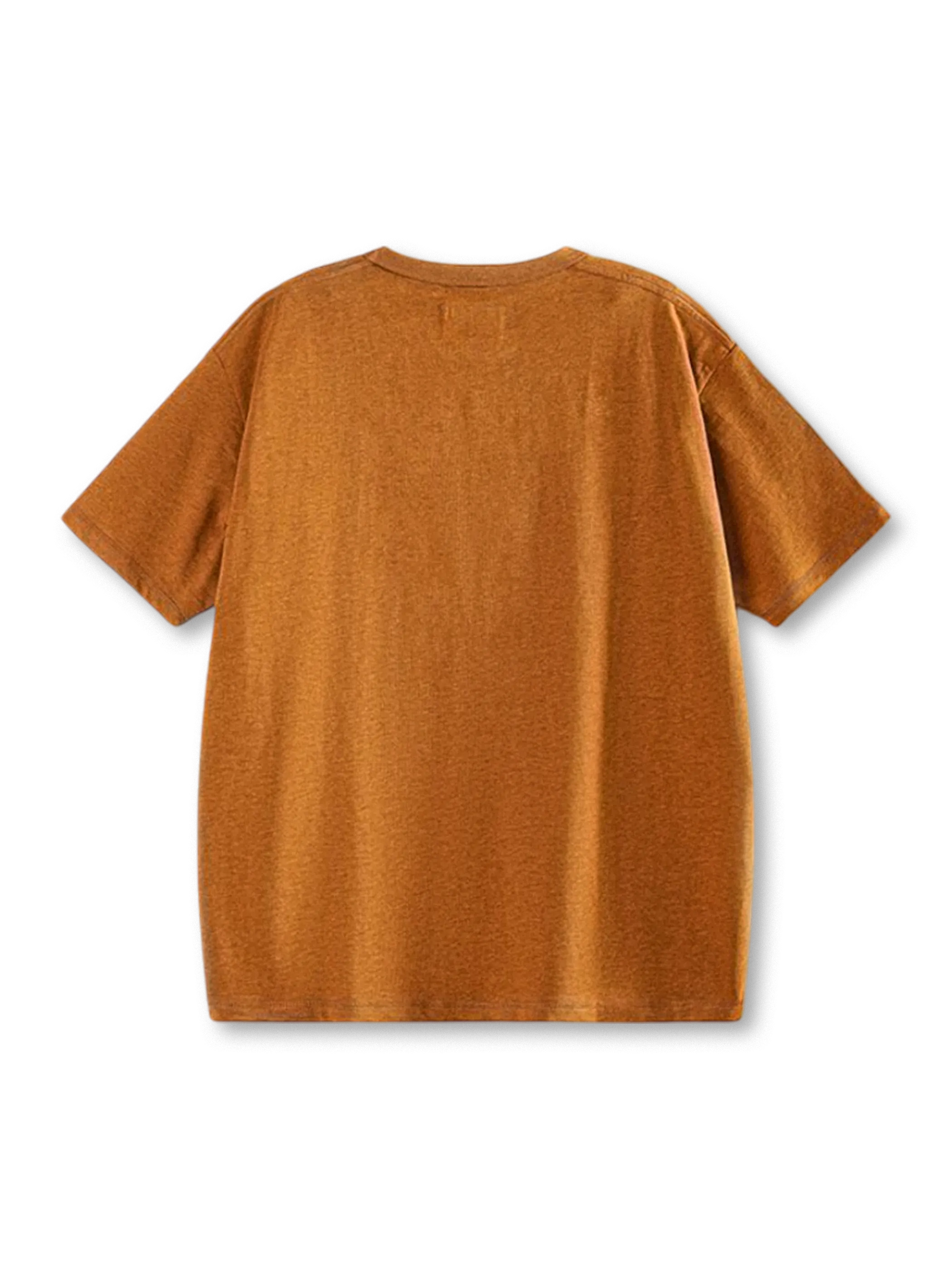 花色糸特有のムラ感が楽しめるヘビーウェイトTシャツ、フロントポケットに牛角ボタンが付いている