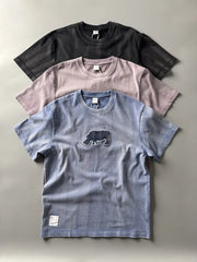 パッチ刺繍入りガーメントダイTシャツ