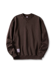 ウォッシュ加工を施したクルーネックスウェット、V字ガゼット付き