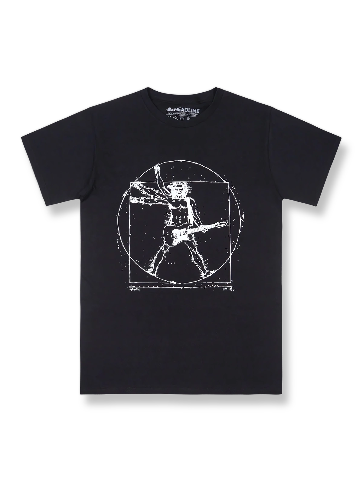  レトロ風ダ・ヴィンチロックシンガーTシャツの全体図