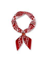 レッドのヴィンテージ柄バンダナ、56×56cm