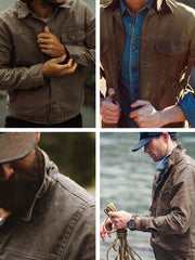 スタンドカラー ワックスドキャンバス ジャケット