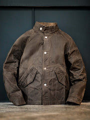 スタンドカラー ワックスドキャンバス ジャケット