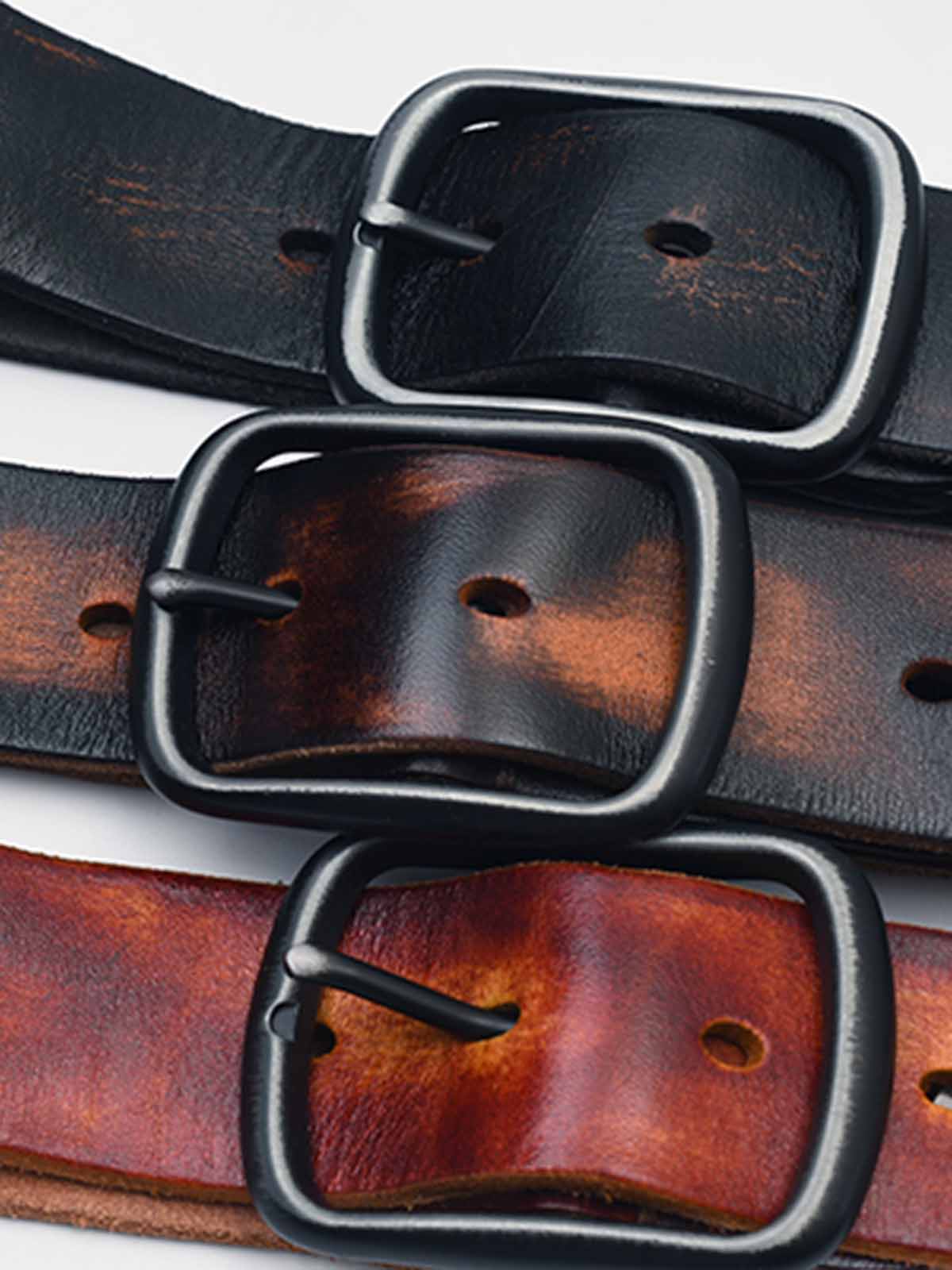 スナップバックルとウォッシュ加工ディテールの特写