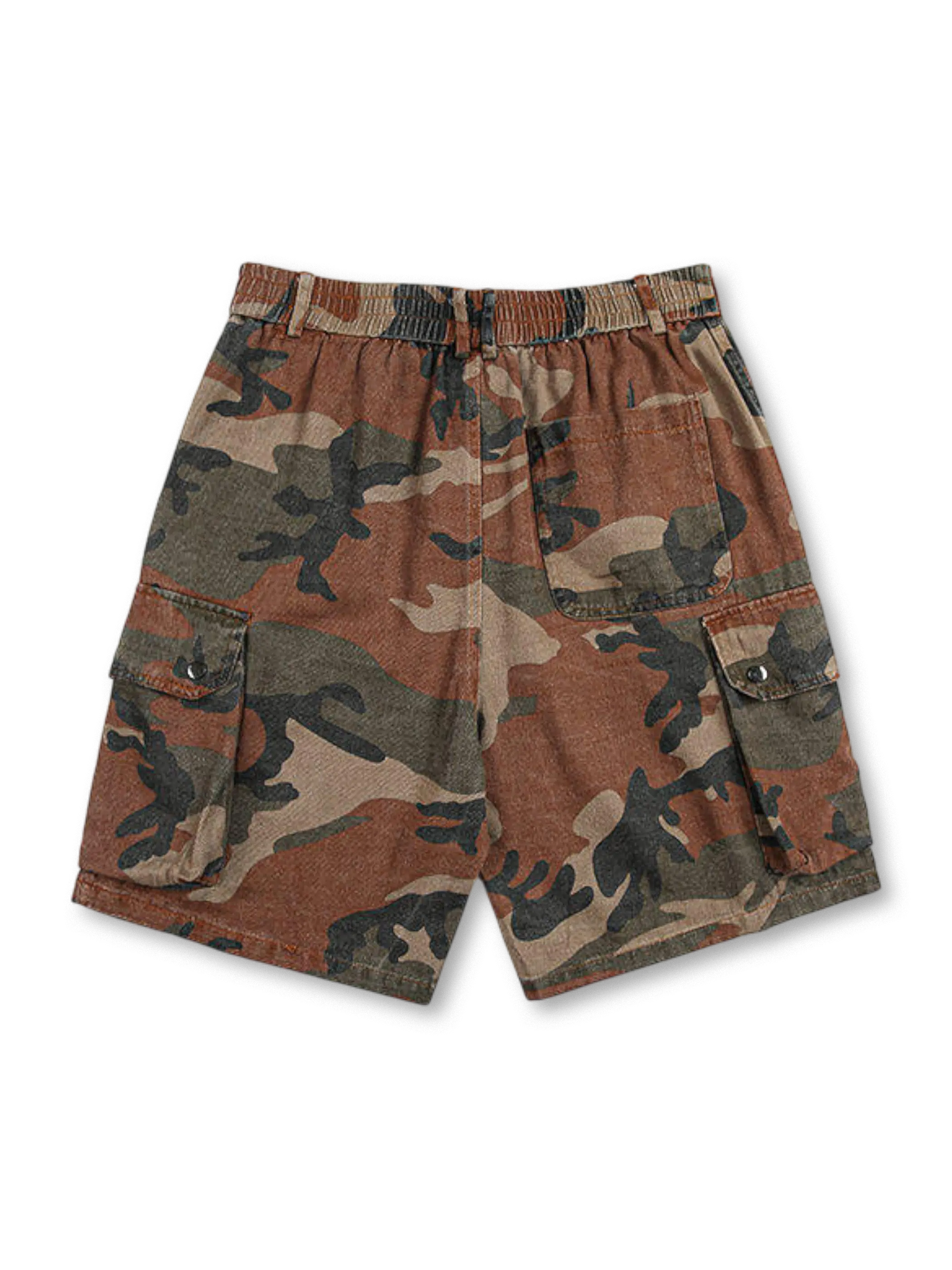 ミリタリーカモ柄カーゴショーツ正面ビュー