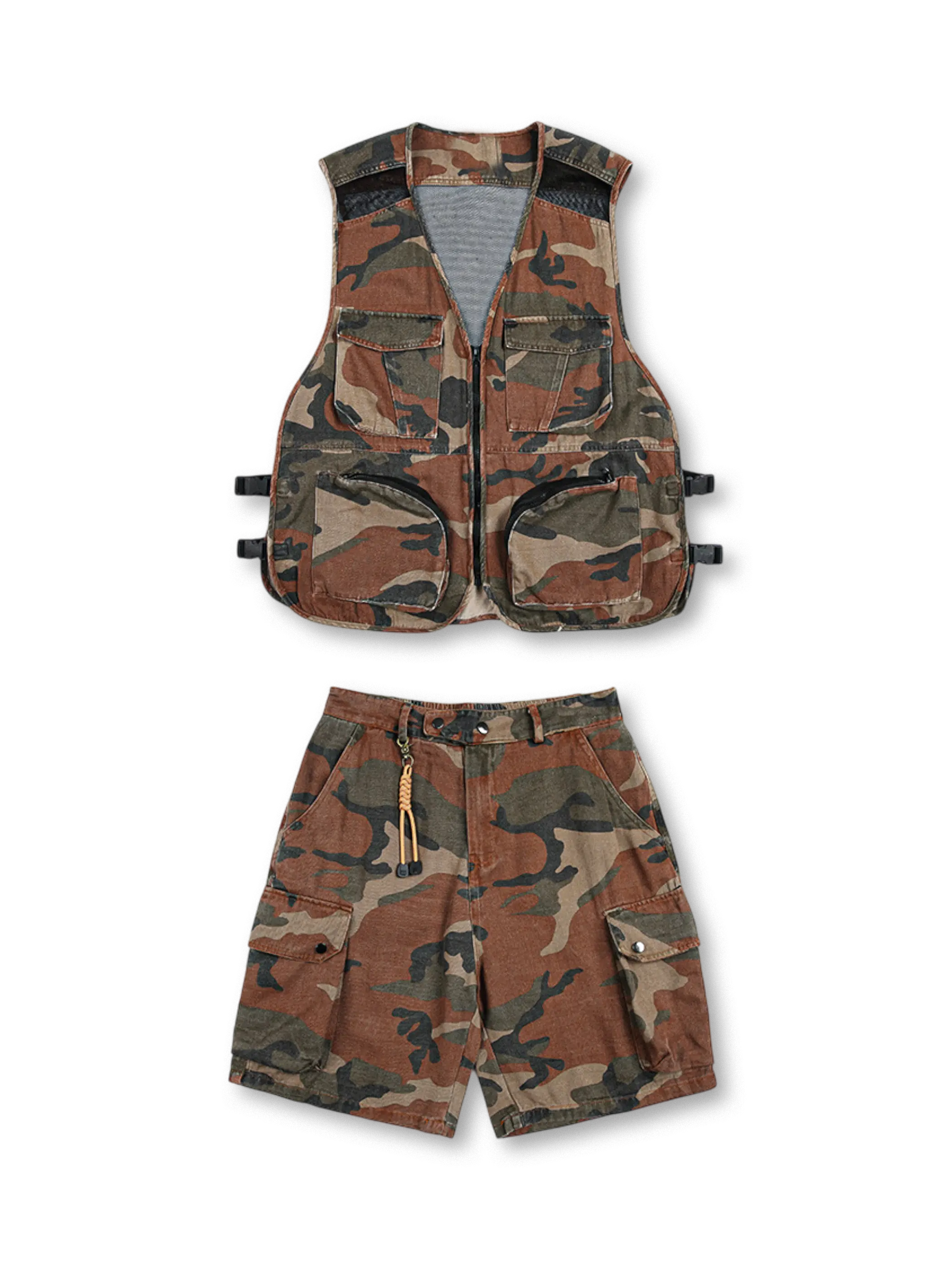 カモフラージュ柄ベスト正面ビュー