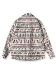 エジプト シンボル ジャガード柄 長袖シャツ