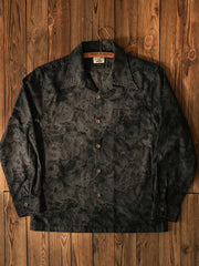 ジャカード百虎ブラック長袖シャツ